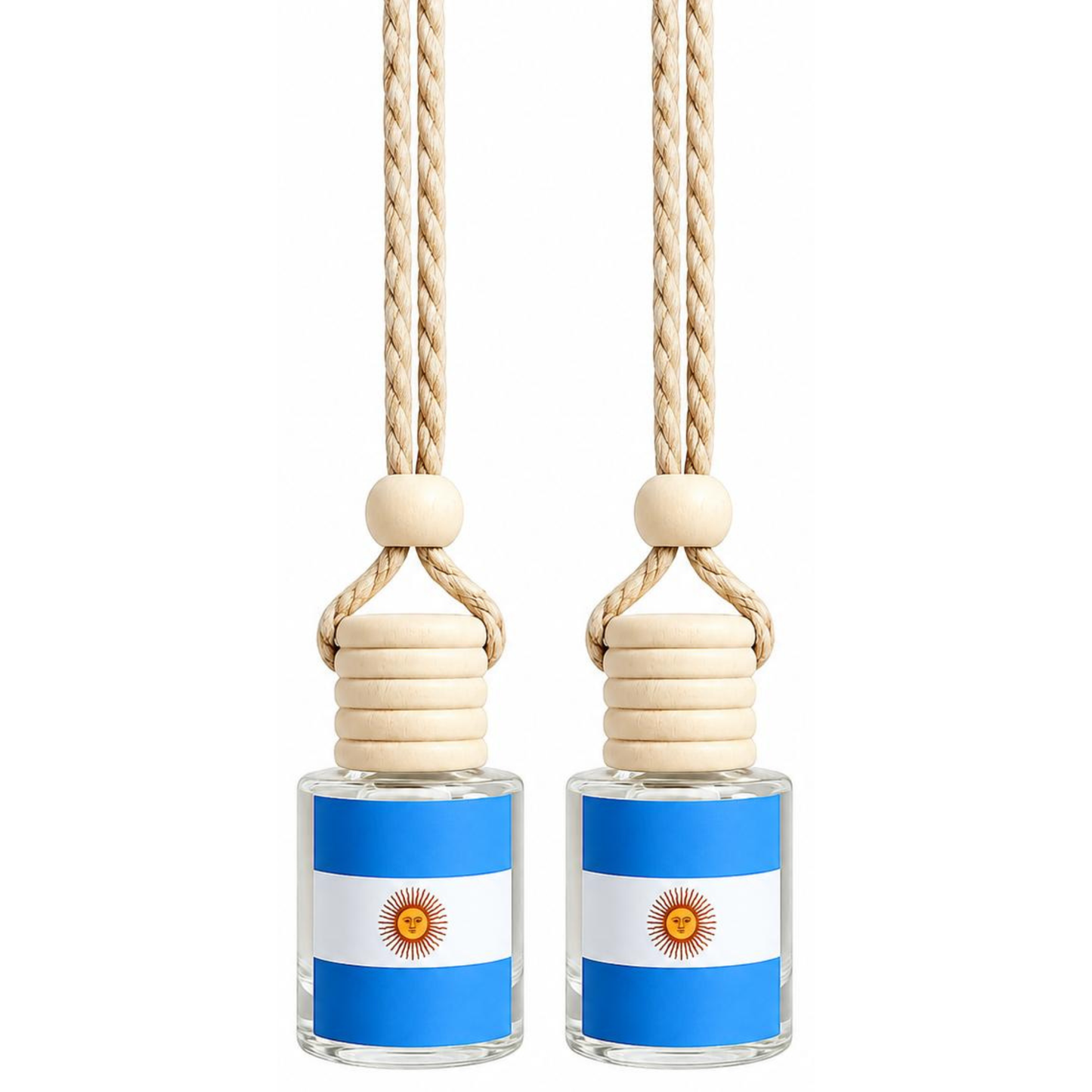 Argentina Flag Car Air Freshener – Black Ice (Type) Hanging Rearview Mirror Diffuser | Handmade in USA