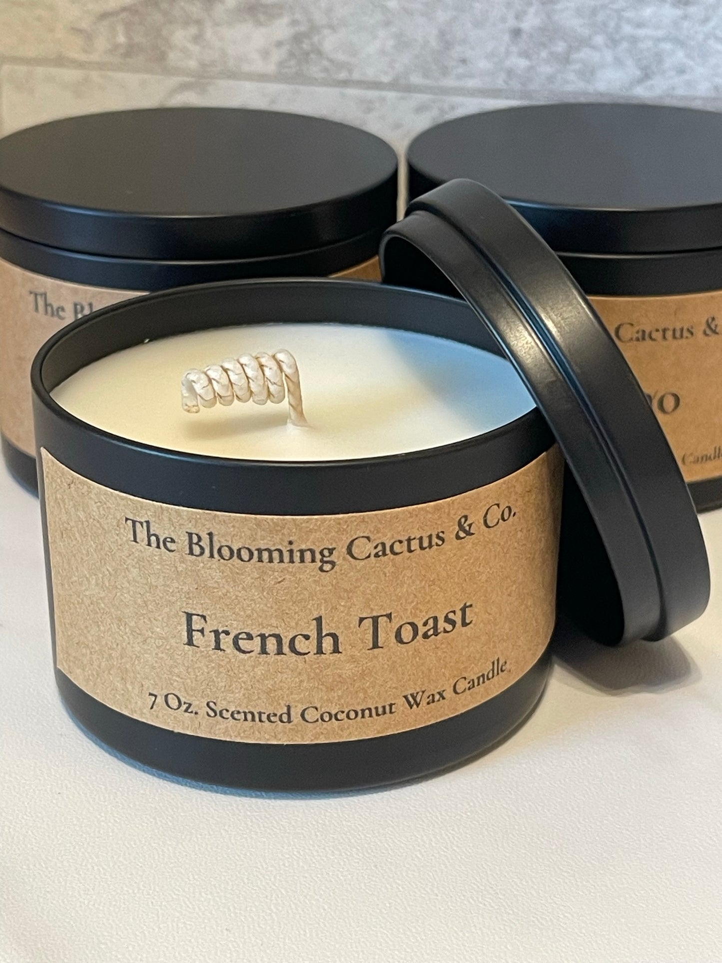 Coconut blend Candle in Metal Tin with lid and Feet.