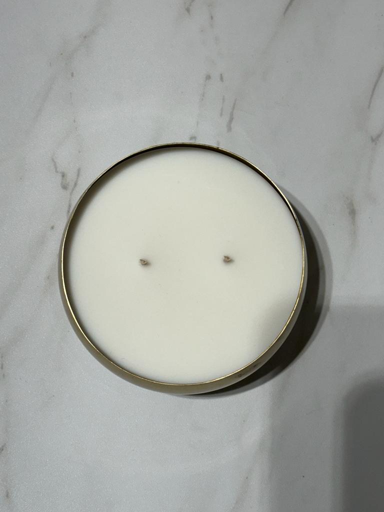 Luxury Coconut Candle in Golden Metal base