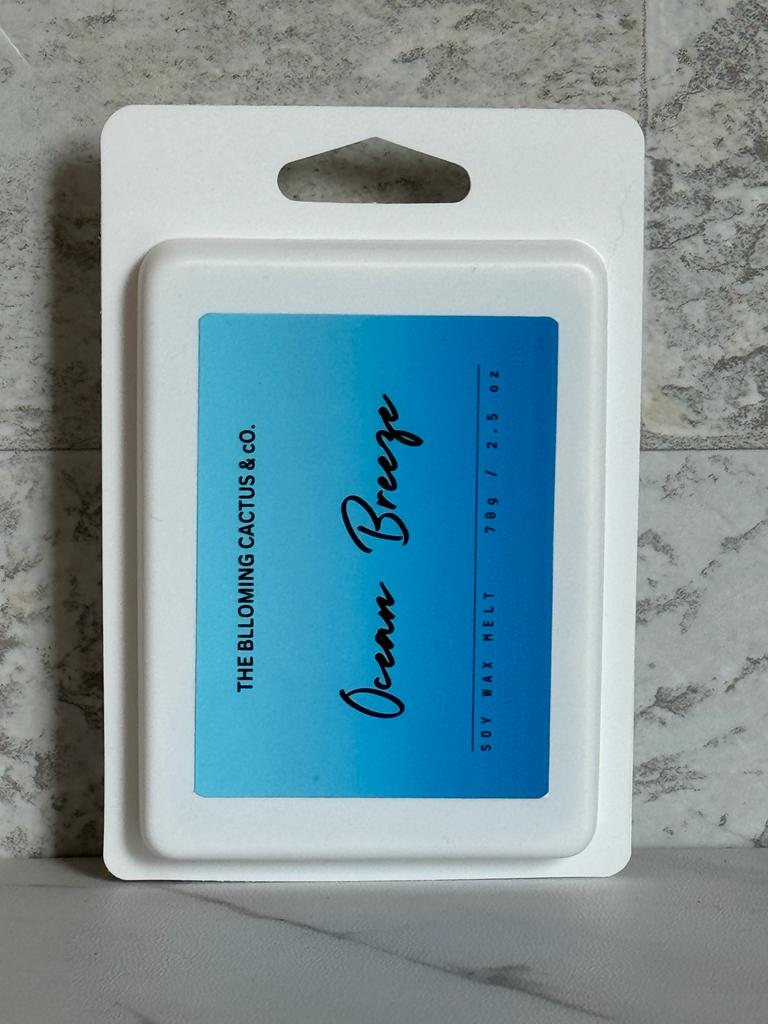 Highly Scented All Natural Soy Wax Melts-4 Different scents-6 Cube each - Strawberry Guava+Vanilla+White Sage & Lavender+Ocean Breeze.