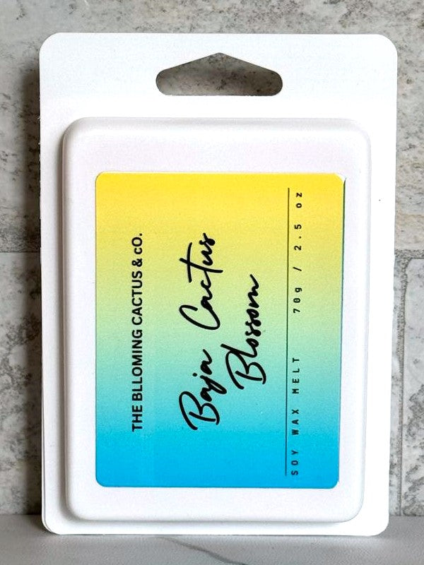 Highly Scented All Natural Soy Wax Melts-4 Different scents-6 Cube Clamshell -Fresh Lemon+Baja Cactus Blossom+Fruit Loops+Fleur D'Oranger.