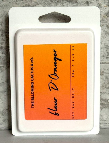 Highly Scented All Natural Soy Wax Melts-4 Different scents-6 Cube Clamshell -Fresh Lemon+Baja Cactus Blossom+Fruit Loops+Fleur D'Oranger.