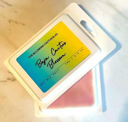 Highly Scented All Natural Soy Wax Melts-4 Different scents-6 Cube Clamshell -Fresh Lemon+Baja Cactus Blossom+Fruit Loops+Fleur D'Oranger.