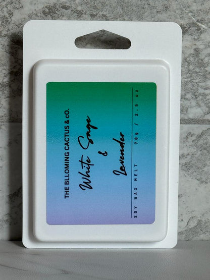 Highly Scented All Natural Soy Wax Melts-4 Different scents-6 Cube each - Strawberry Guava+Vanilla+White Sage & Lavender+Ocean Breeze.