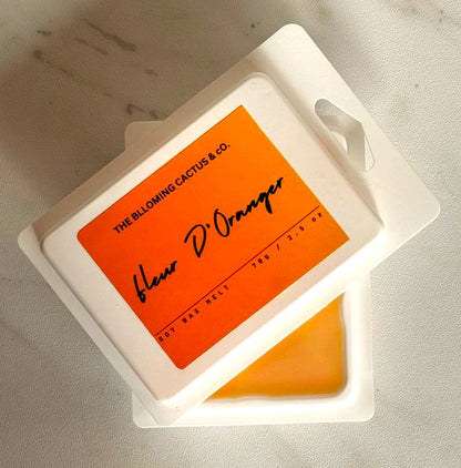 Highly Scented All Natural Soy Wax Melts-4 Different scents-6 Cube Clamshell -Fresh Lemon+Baja Cactus Blossom+Fruit Loops+Fleur D'Oranger.