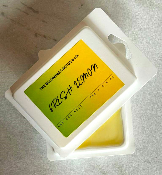 Highly Scented All Natural Soy Wax Melts-4 Different scents-6 Cube Clamshell -Fresh Lemon+Baja Cactus Blossom+Fruit Loops+Fleur D'Oranger.