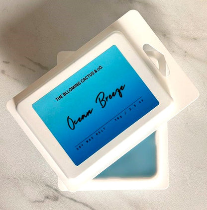 Highly Scented All Natural Soy Wax Melts-4 Different scents-6 Cube each - Strawberry Guava+Vanilla+White Sage & Lavender+Ocean Breeze.