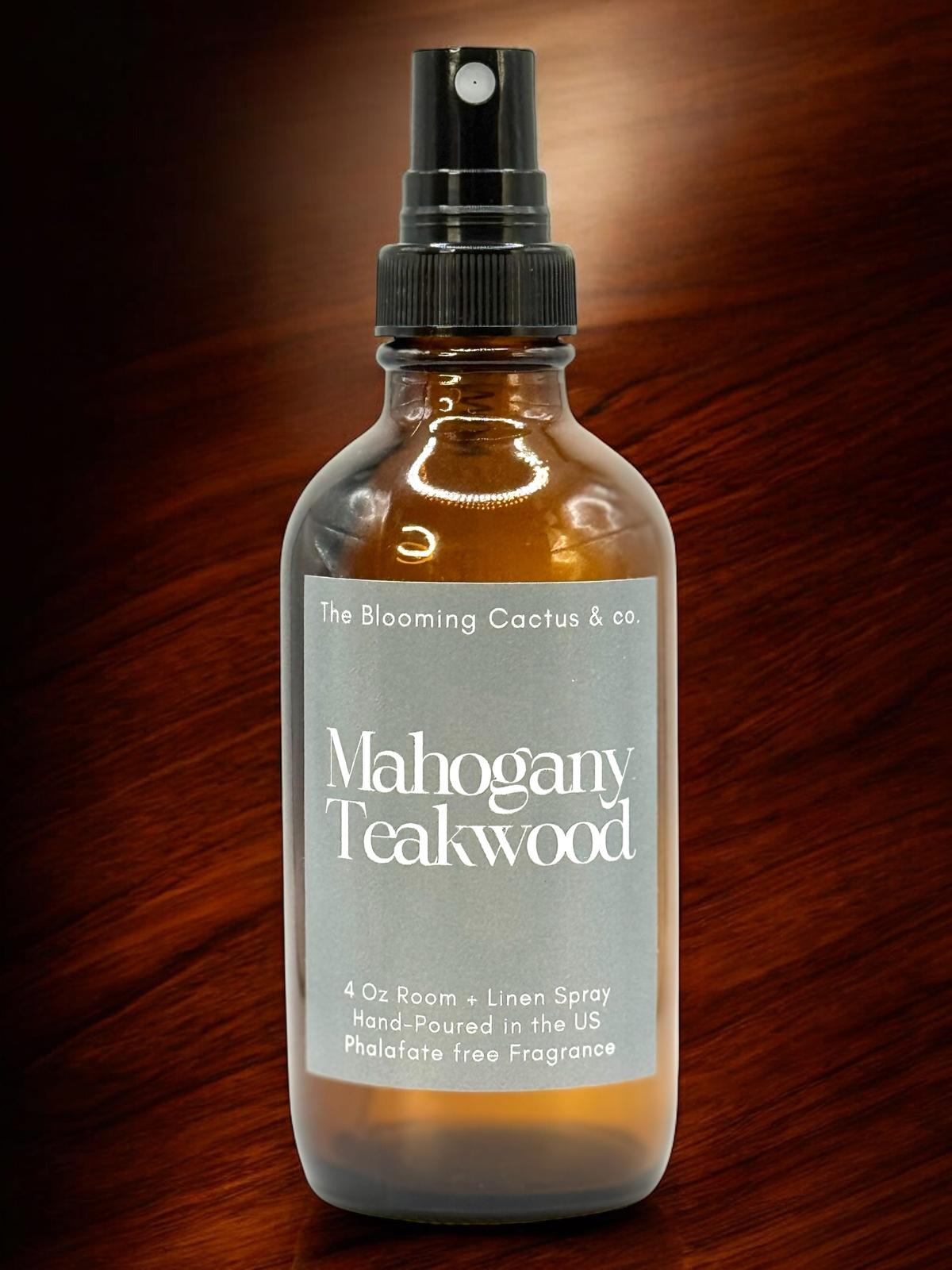 Room Spray - Air Freshener - Odor Eliminator - Car Air Freshener - Home Spray - Linen Spray - Fabric Refresher - Mist Hand Poured - Made in USA| Mahogany Teakwood.