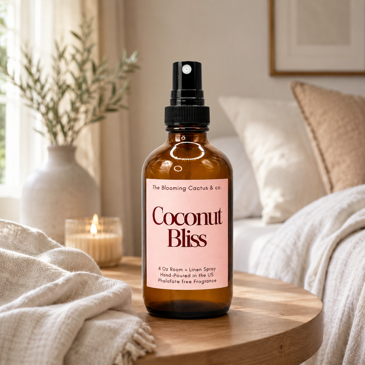 Room Spray - Air Freshener - Odor Eliminator - Car Air Freshener - Home Spray - Linen Spray - Fabric Refresher - Mist Hand Poured - Made in USA| Coconut Bliss.