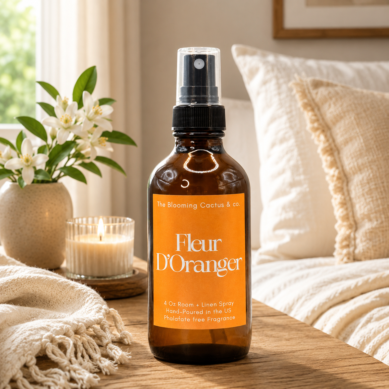 Room Spray - Air Freshener - Odor Eliminator - Car Air Freshener - Home Spray - Linen Spray - Fabric Refresher - Mist Hand Poured - Made in USA |Fleur D’Oranger