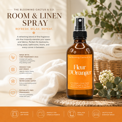 Room Spray - Air Freshener - Odor Eliminator - Car Air Freshener - Home Spray - Linen Spray - Fabric Refresher - Mist Hand Poured - Made in USA |Fleur D’Oranger