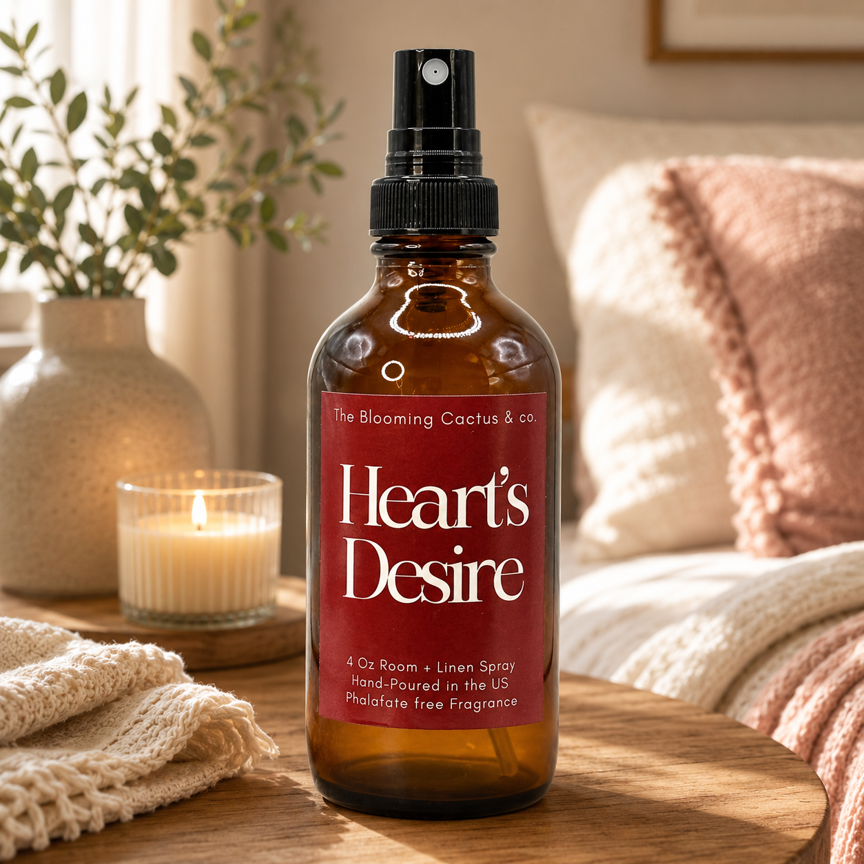 Room Spray - Air Freshener - Odor Eliminator - Car Air Freshener - Home Spray - Linen Spray - Fabric Refresher - Mist Hand Poured - Made in USA| Heart's Desire