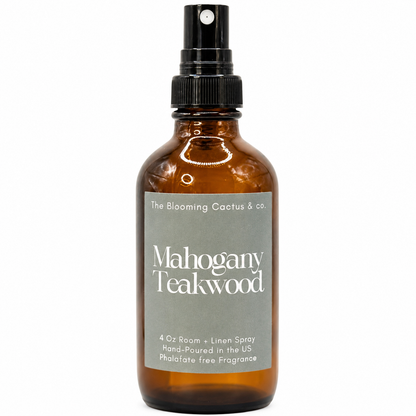 Room Spray - Air Freshener - Odor Eliminator - Car Air Freshener - Home Spray - Linen Spray - Fabric Refresher - Mist Hand Poured - Made in USA| Mahogany Teakwood.