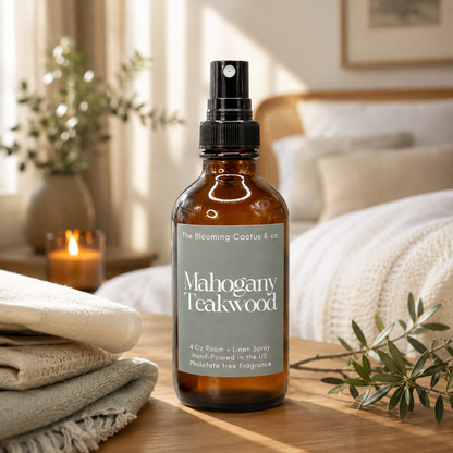 Room Spray - Air Freshener - Odor Eliminator - Car Air Freshener - Home Spray - Linen Spray - Fabric Refresher - Mist Hand Poured - Made in USA| Mahogany Teakwood.