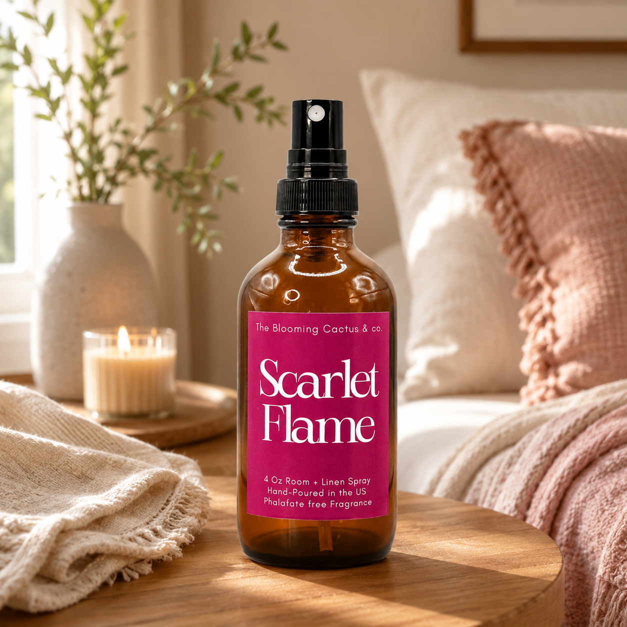 Room Spray - Air Freshener - Odor Eliminator - Car Air Freshener - Home Spray - Linen Spray - Fabric Refresher - Mist Hand Poured - Made in USA| Scarlet Flame.